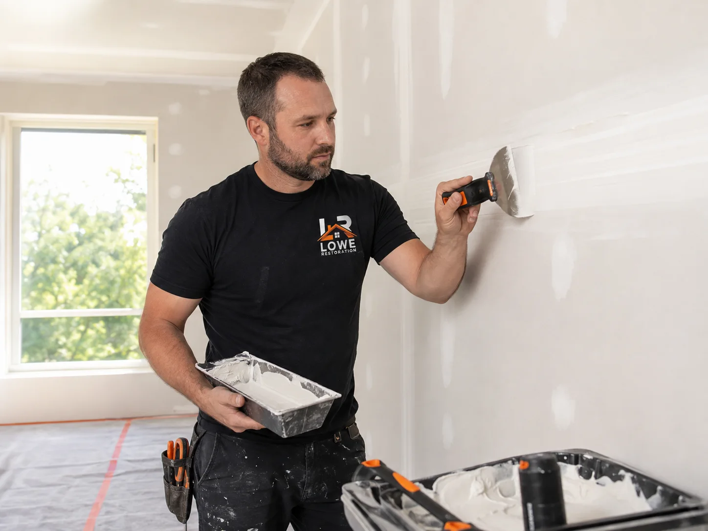 Drywall service by Lowe Restoration