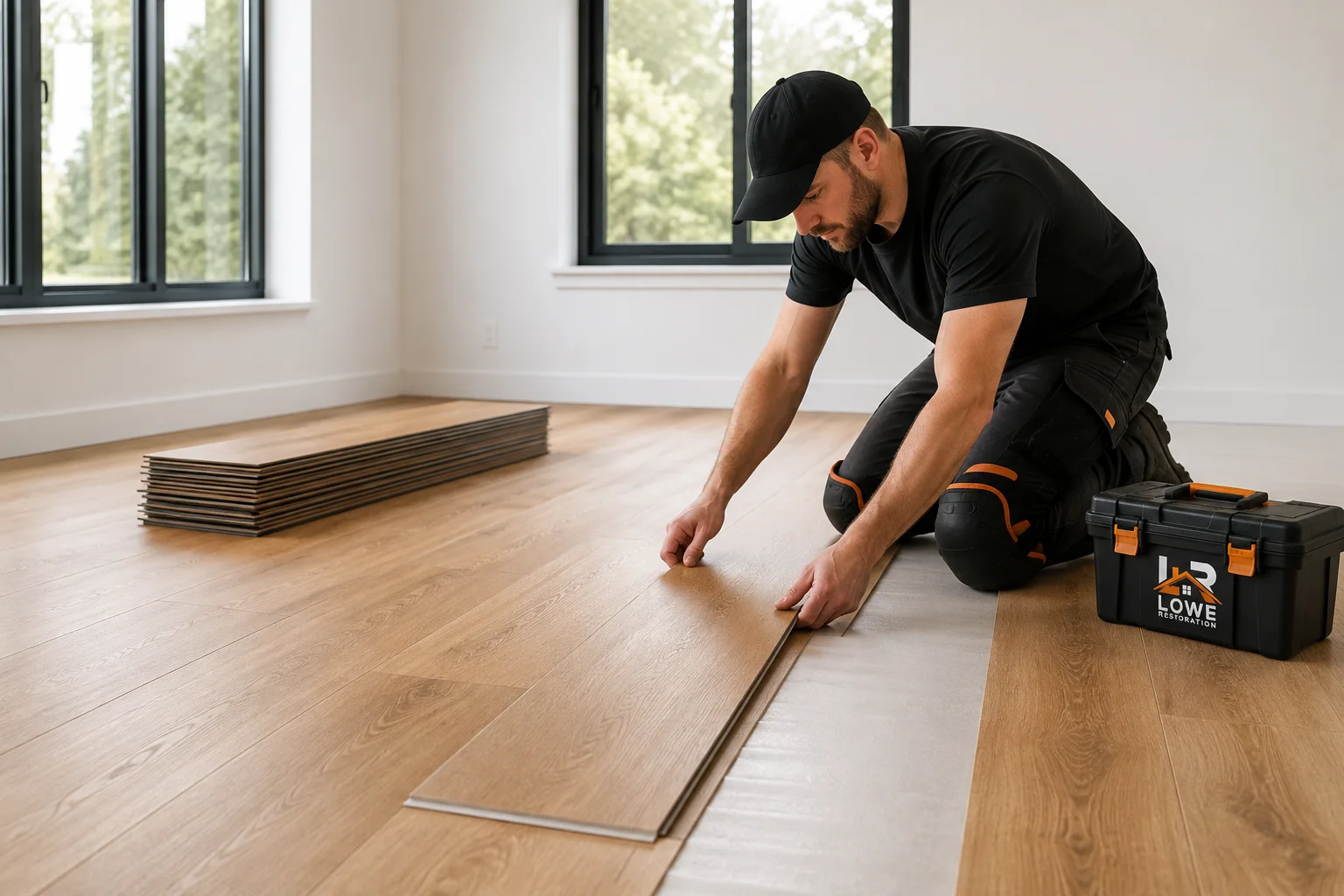 Flooring service by Lowe Restoration