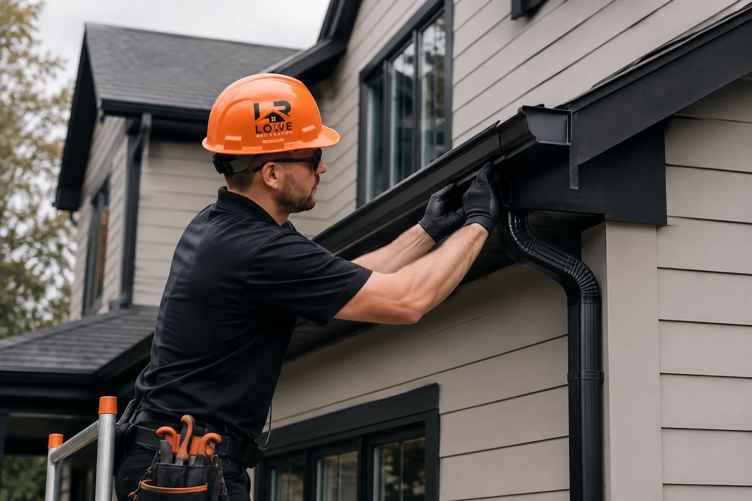 Gutters service by Lowe Restoration