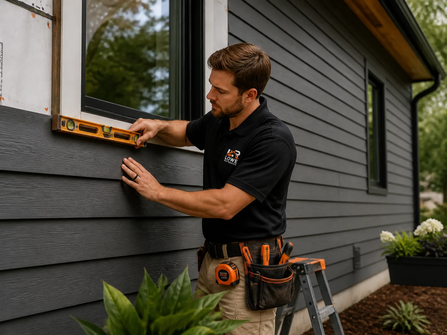 Siding service by Lowe Restoration